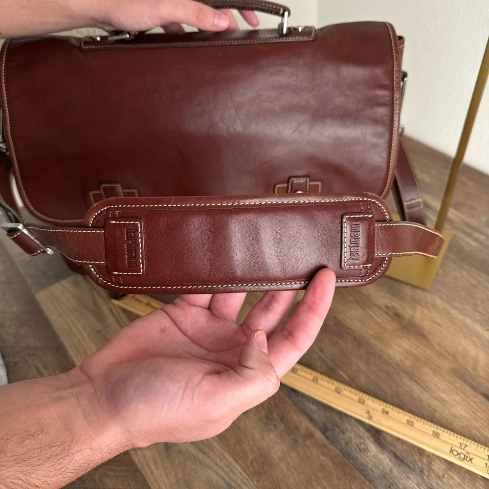 Hartmann Vintage Leather Messenger Bag Brown Briefcase Satchel Laptop Crossbody